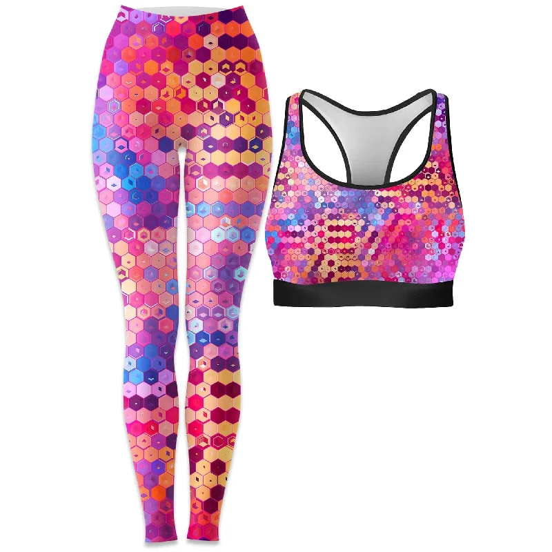 MDNA Rave Bra and Leggings Combo Comfortable Classic Yoga Leggings