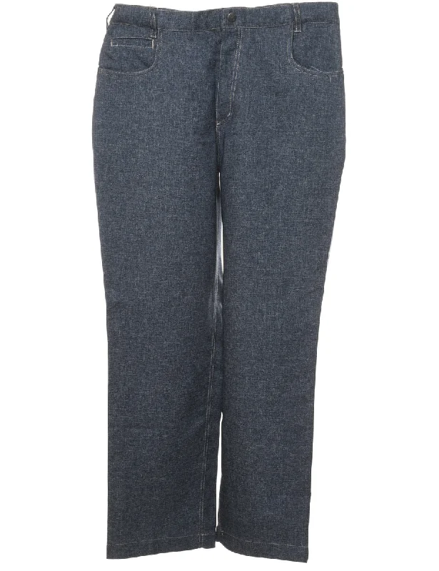 Stone Wash Cropped Trousers - W34 L30 Trousers chic fashionable