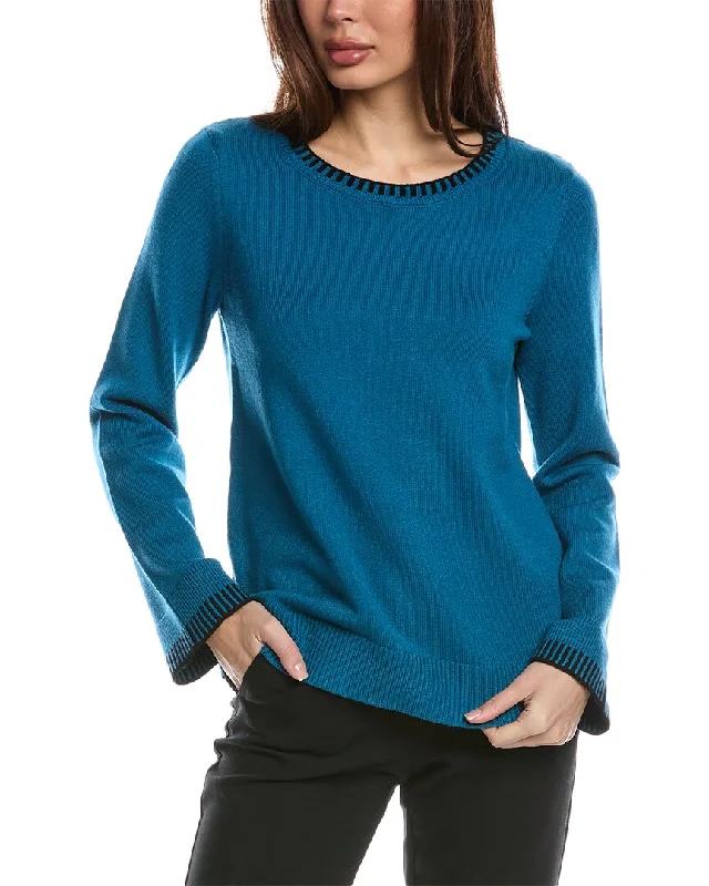 T Tahari Wide Sleeve Jersey Pullover Slim Sleeve Pullover