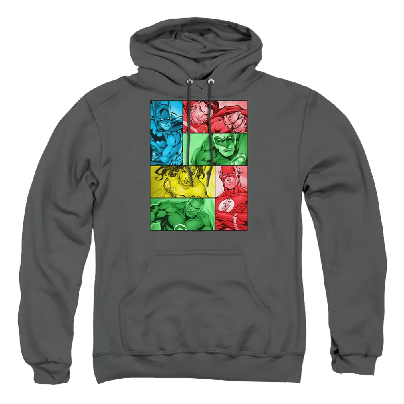 Justice League Hero Boxes Pullover Hoodie Slouchy Comfort Pullover