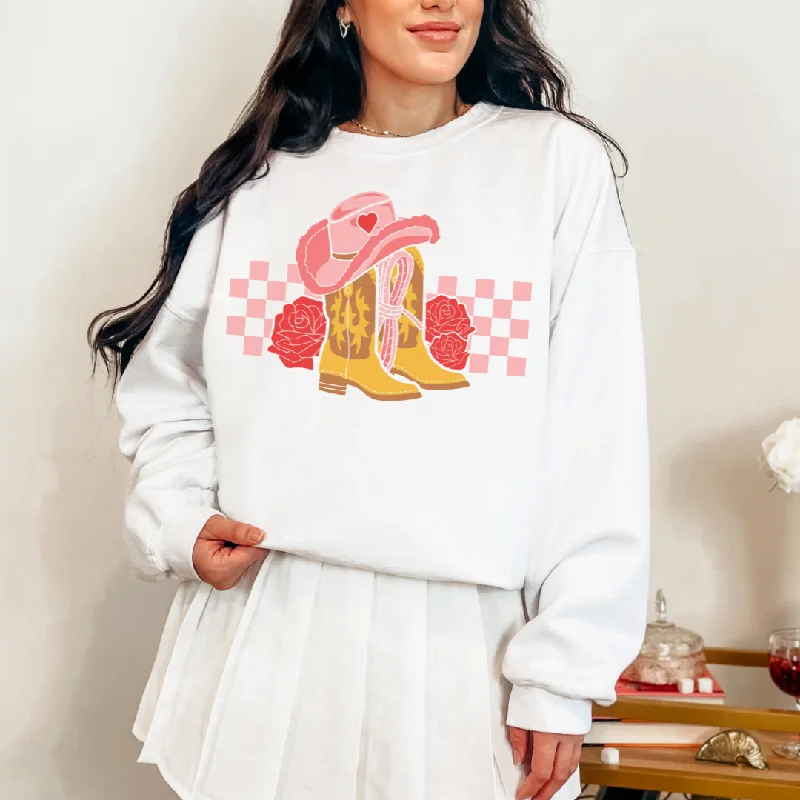 Hazel Blues® | Rodeo Sweetheart Graphic Sweatshirt Hoodie with Relaxed Fit Easy Casual Hazel Blues® | Rodeo Sweetheart Graphic Sweatshirt Hoodie with Relaxed Fit Easy Casual