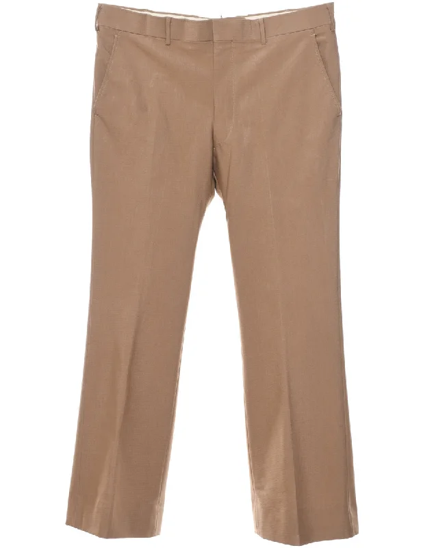 Light Brown Vintage Trousers - W35 L29 Trousers stylish elegant