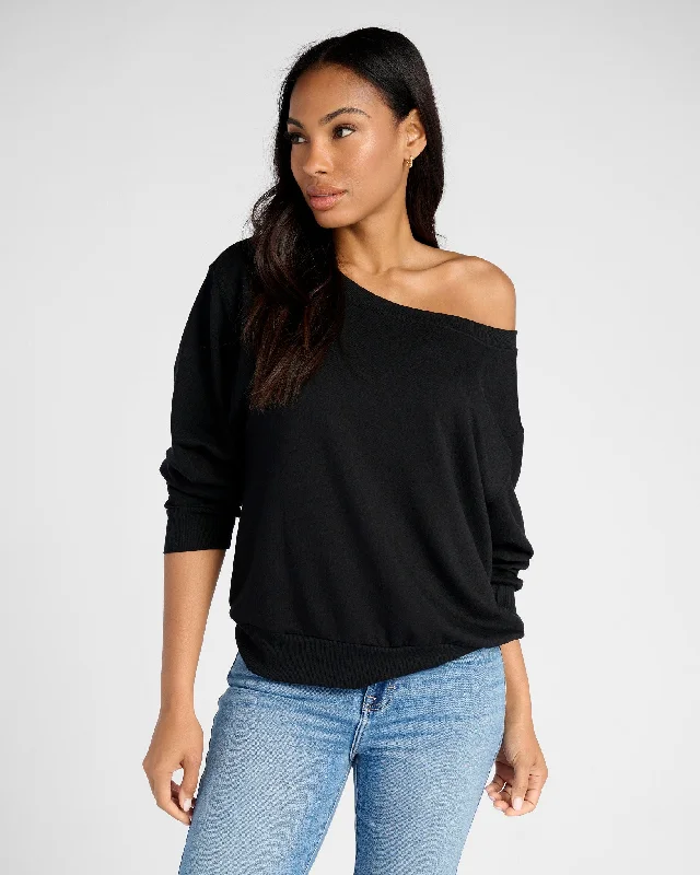Brooksville One Shoulder Sweatshirt Hoodie Dress Longline Feminine
