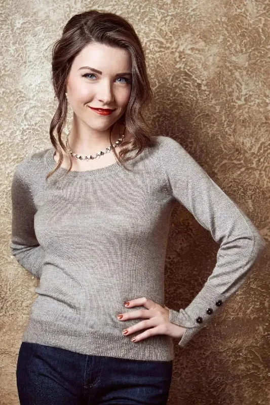 Angela Woman Pullover, Qiviut & Silk Cowl Neck Pullover