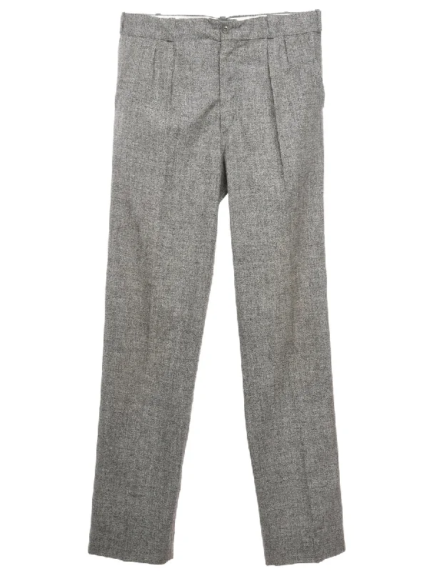 Grey Trousers - W34 L37 Trousers Fleece Cozy