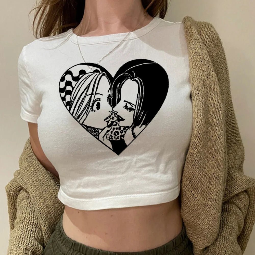 Nana Y2K Streetwear White Crop Top Modern Contemporary Chic