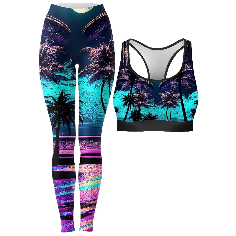 Spellbound Rave Bra and Leggings Combo Fashionable High-Rise Leggings