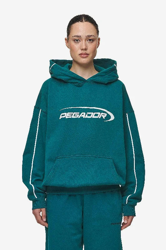 Naomi Oversized Hoodie Washed Urban Turquoise Graphic Hoodie Design Print