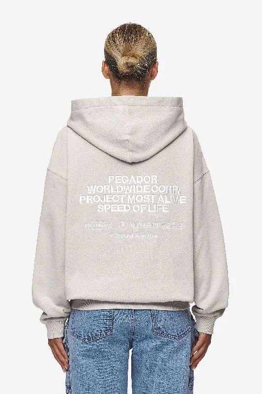 Sora Oversized Hoodie Washed Moon Grey Hoodie Jacket Zipper Layering