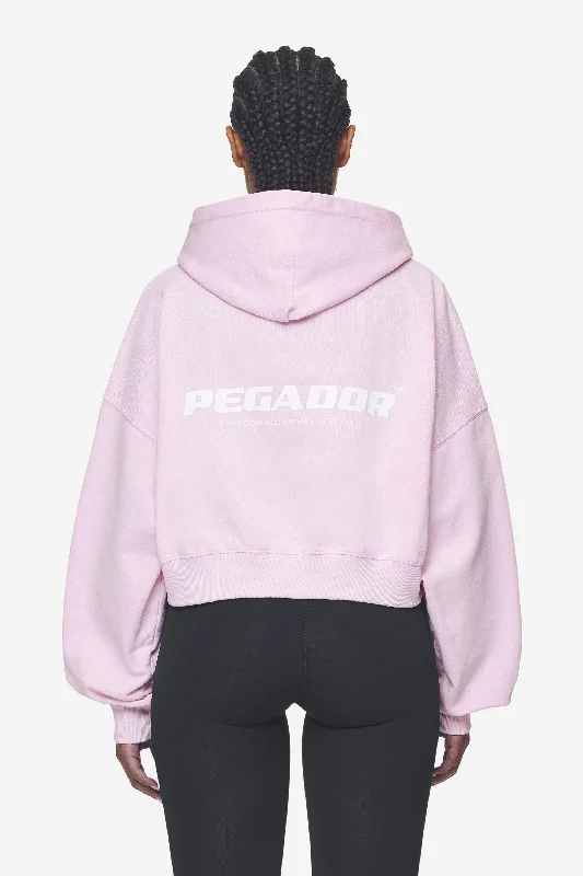 Luna Logo Oversized Cropped Hoodie Washed Bubblegum White Hoodie with Button Classic Timeless Luna Logo Oversized Cropped Hoodie Washed Bubblegum White Hoodie with Button Classic Timeless