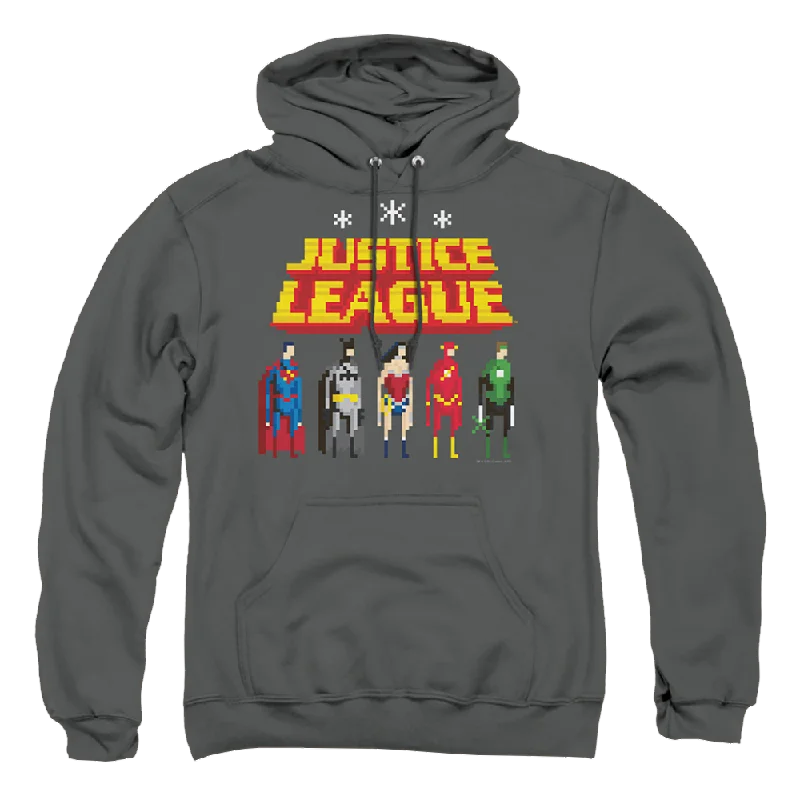 Justice League Standing Below Pullover Hoodie Kimono Neck Pullover