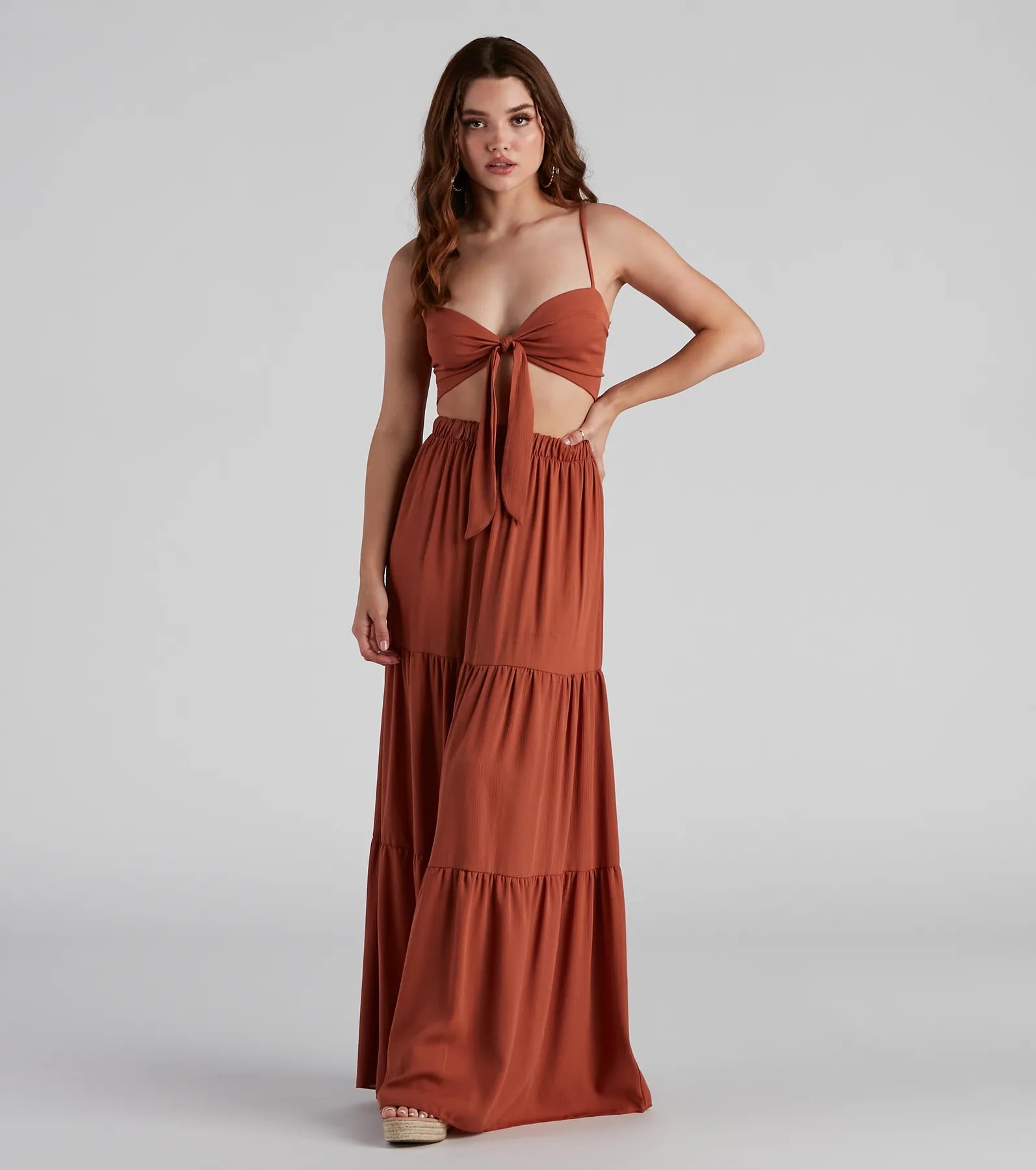 Let's Get Together Tie-Front Crop Top Modern Contemporary Chic