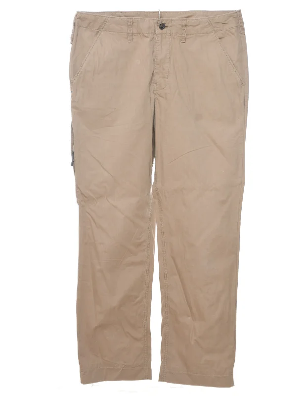 Patagonia Brown Straight-Fit Trousers - W34 L30 Trousers chic elegant