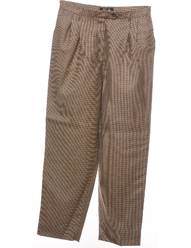 Dogtooth Tapered Trousers - W28 L27 Trousers Solid Black