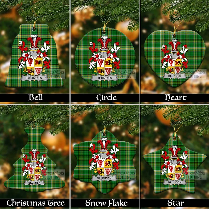 Blunden Irish Clan Tartan Christmas Ceramic Ornament with Coat of Arms Parka Anorak Hoodie Blunden Irish Clan Tartan Christmas Ceramic Ornament with Coat of Arms Parka Anorak Hoodie