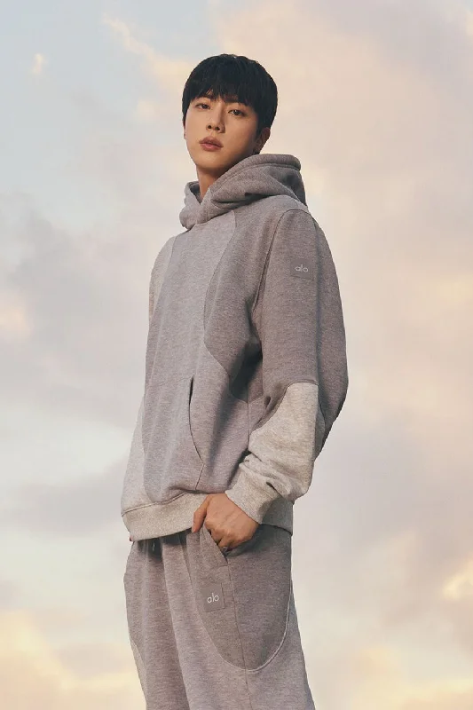 Make Waves Hoodie - Athletic Heather Grey Tonal Hoodie with Gradient Ombre Colorful