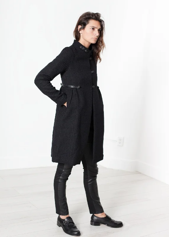 Zoulou Coat in Black Striped Polka Dot Floral