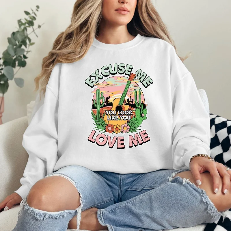 Hazel Blues® | Excuse Me Graphic Sweatshirt Hoodie with Hem Elastic Stretchable Comfortable Hazel Blues® | Excuse Me Graphic Sweatshirt Hoodie with Hem Elastic Stretchable Comfortable