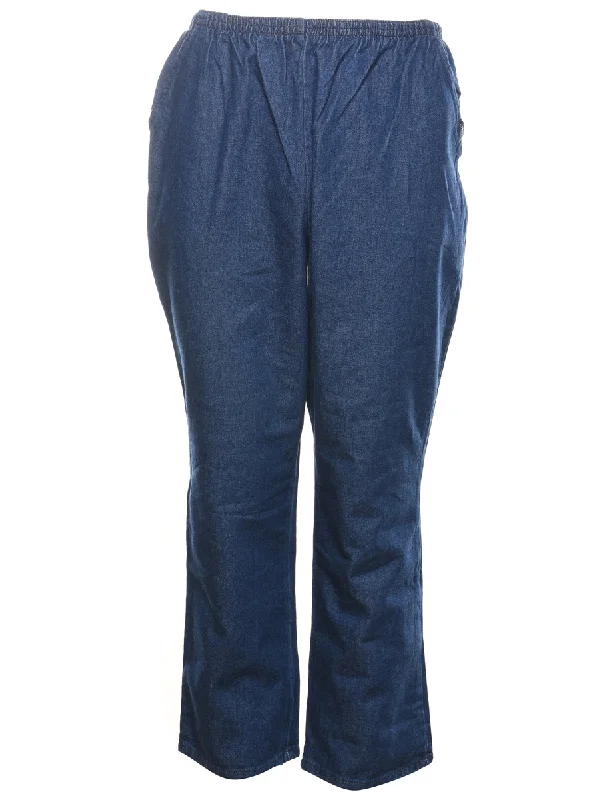 Medium Wash Classic Denim Trousers - W30 L27 Trousers Low Rise Relaxed