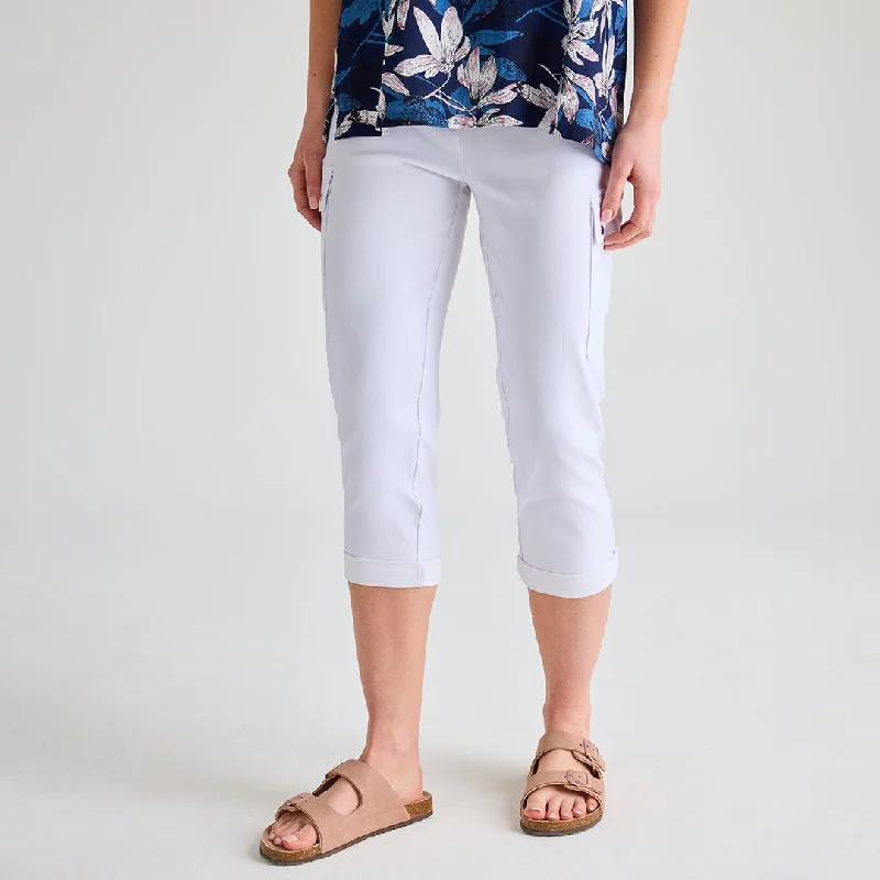 Ladies White 3/4 Combat Trouser Trousers Bestseller Popular