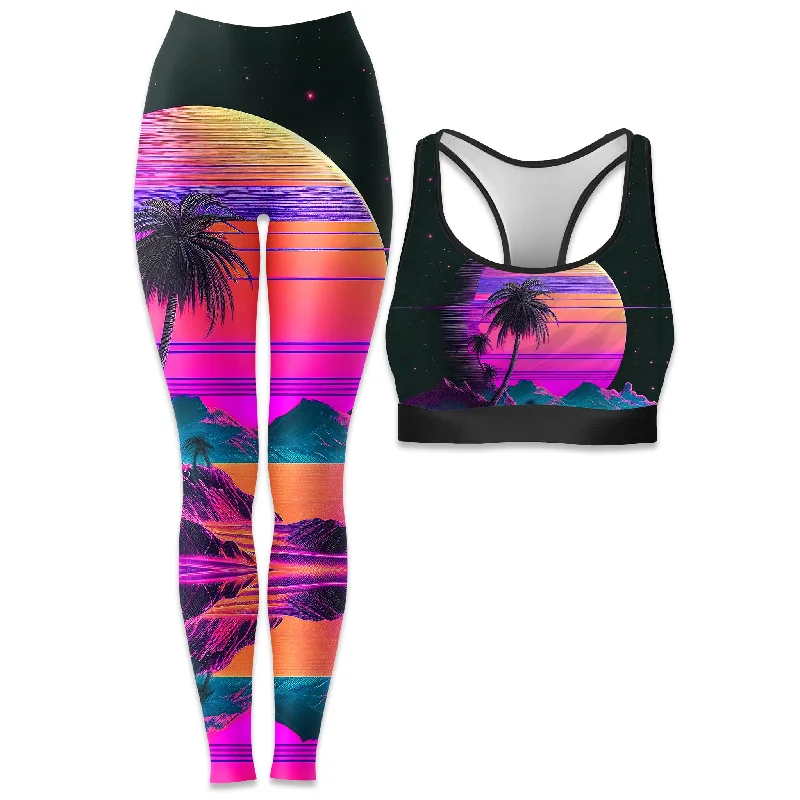 Vapor Solar System Rave Bra and Leggings Combo Fashionable Printed Leggings