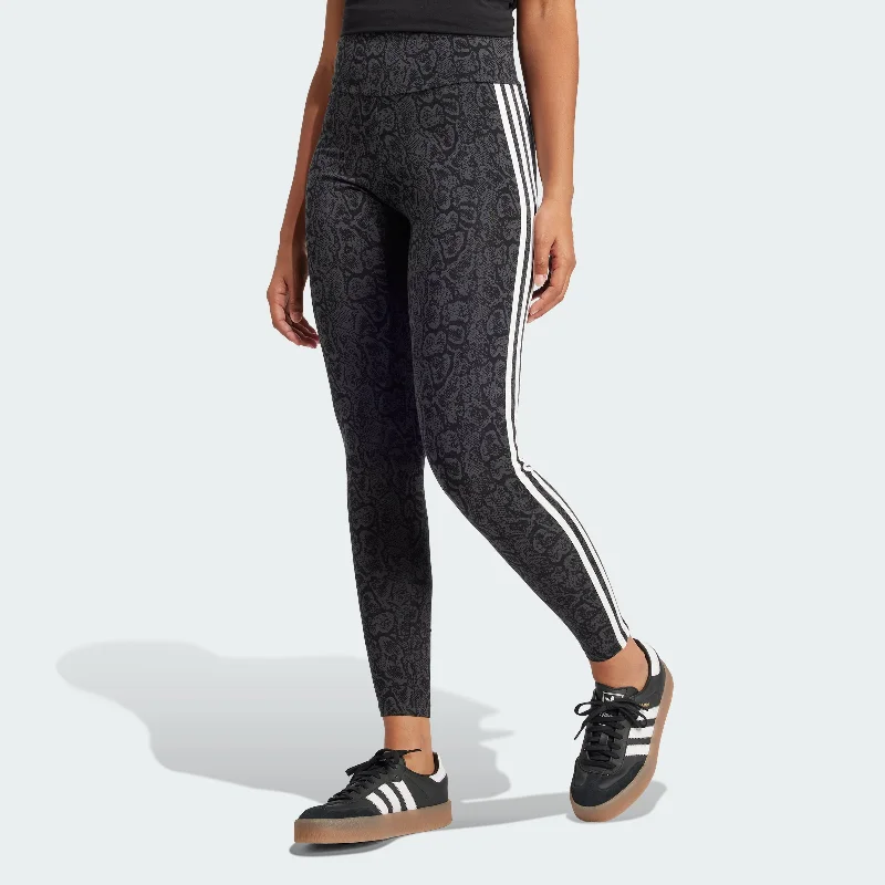 Women's adidas Snakeskin Allover Print Leggings Trendy Activewear Leggings