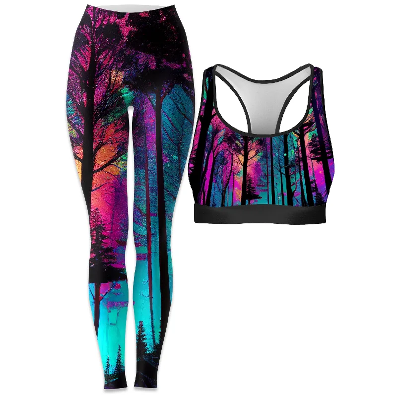 Psilo Woods Rave Bra and Leggings Combo Stylish High-Waisted Leggings