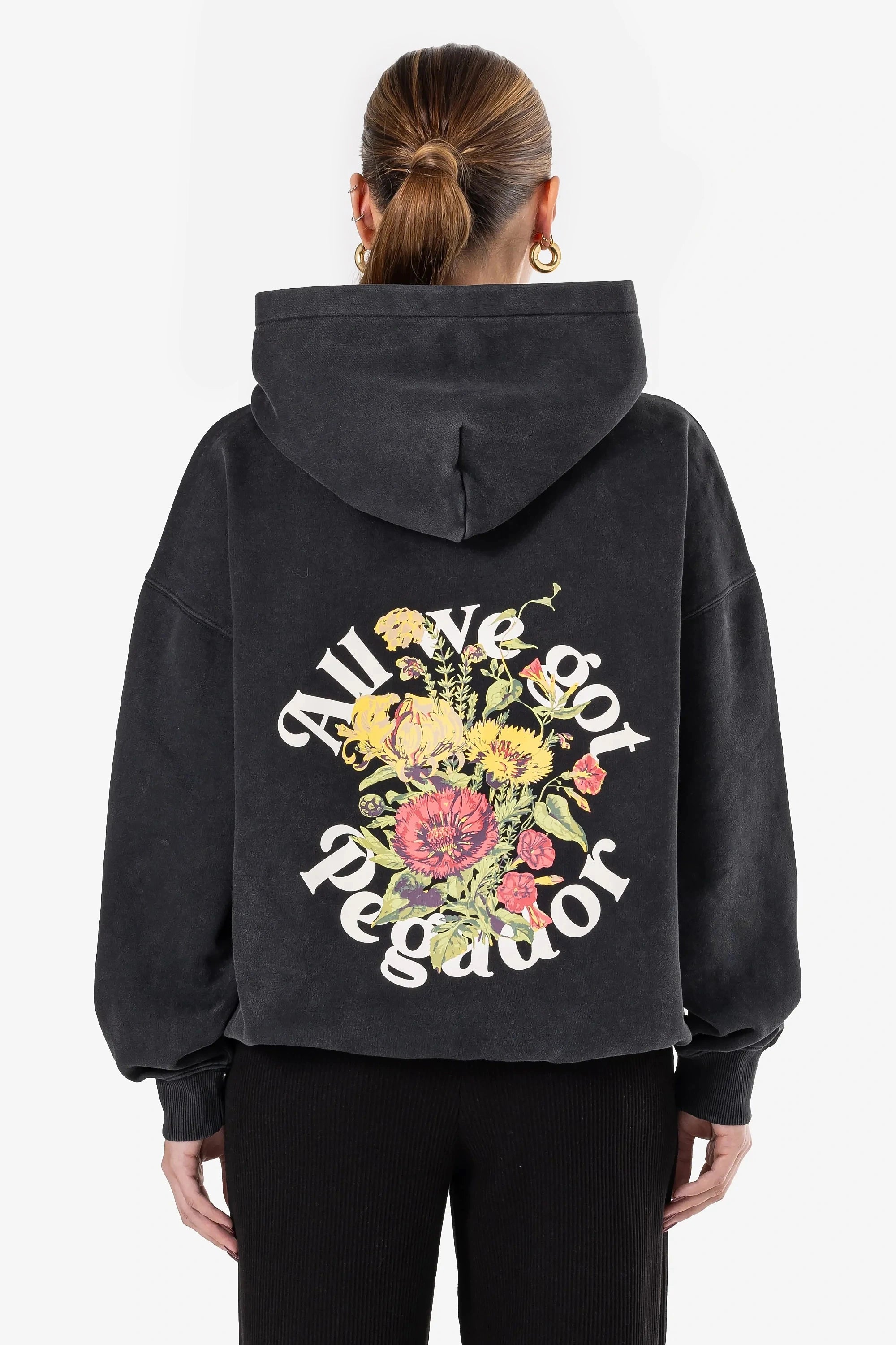 Rita Oversized Hoodie Vintage Black Hoodie with Oversized Fit Loose Comfortable