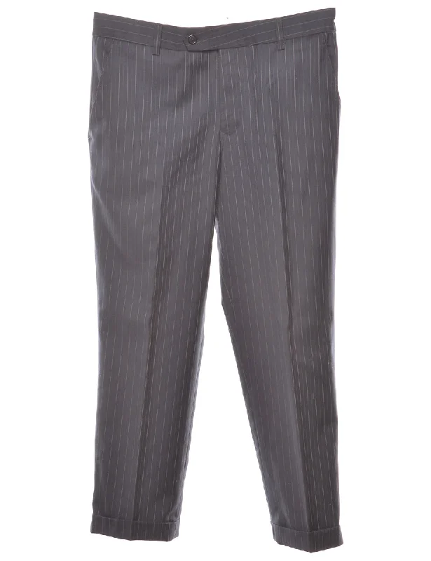 Striped Trousers - W32 L26 Trousers Floral Bohemian