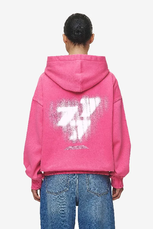 Suta Oversized Hoodie Vintage Digital Pink Hoodie with Hood Adjustable Protection
