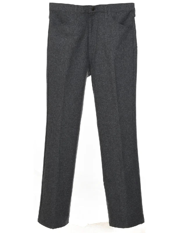 Wrangler Dark Grey Straight-Fit Trousers - W36 L34 Trousers Wedding White