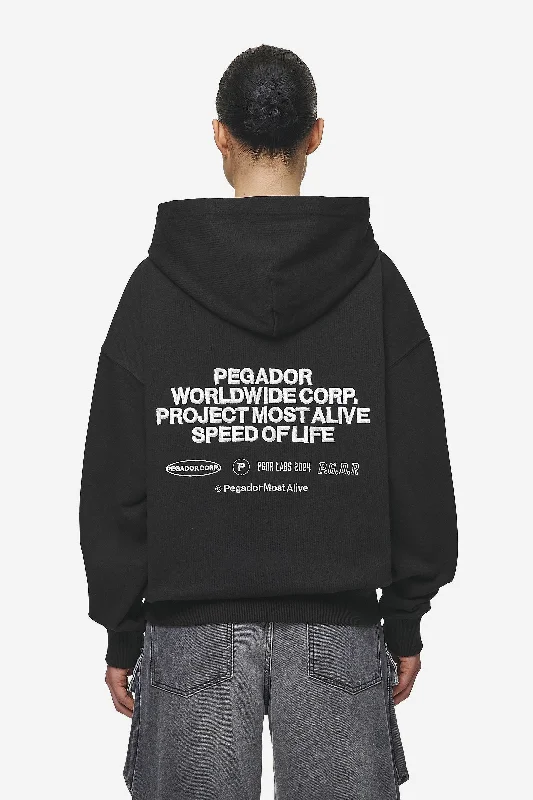 Sora Oversized Hoodie Washed Black Hoodie Dress Longline Feminine