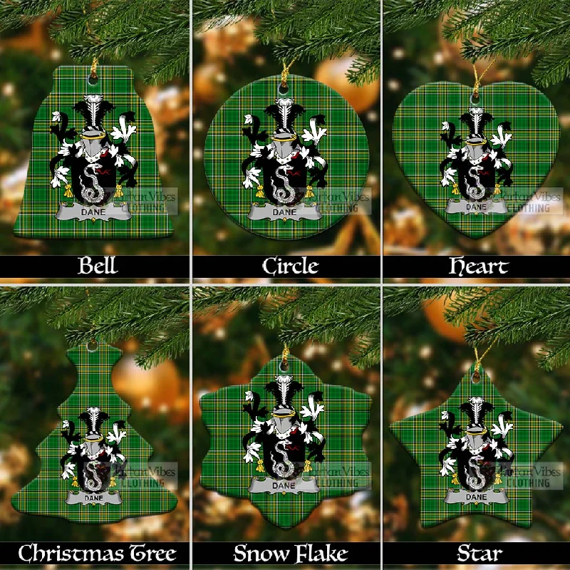 Dane Irish Clan Tartan Christmas Ceramic Ornament with Coat of Arms Collared Crew Neck Turtle Neck Dane Irish Clan Tartan Christmas Ceramic Ornament with Coat of Arms Collared Crew Neck Turtle Neck