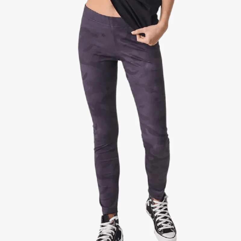 Fox Womens Living Daylights Leggings Black Camo Fashionable Leather-Look Leggings
