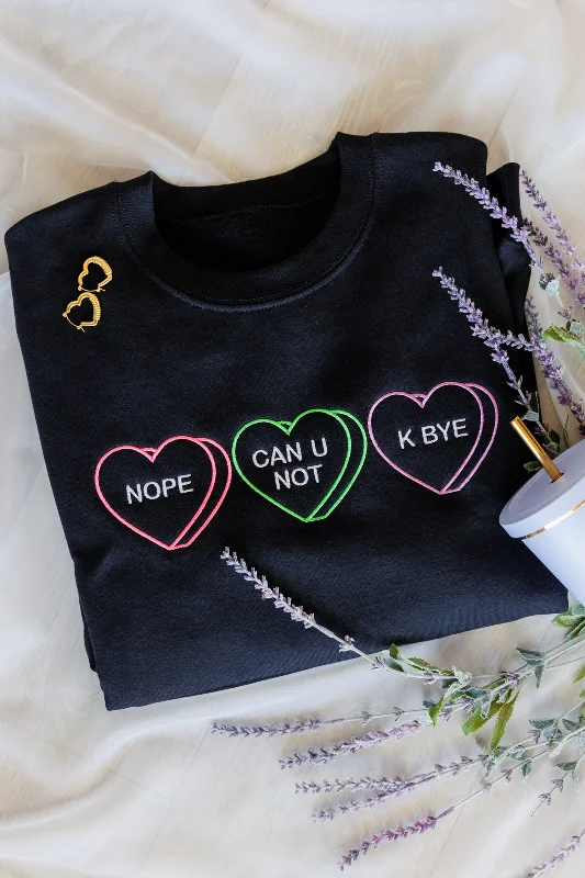 Hazel Blues® | Snarky Valentine Embroidered Sweatshirt Hoodie with Elastic Cuffs Stretchable Comfortable Hazel Blues® | Snarky Valentine Embroidered Sweatshirt Hoodie with Elastic Cuffs Stretchable Comfortable