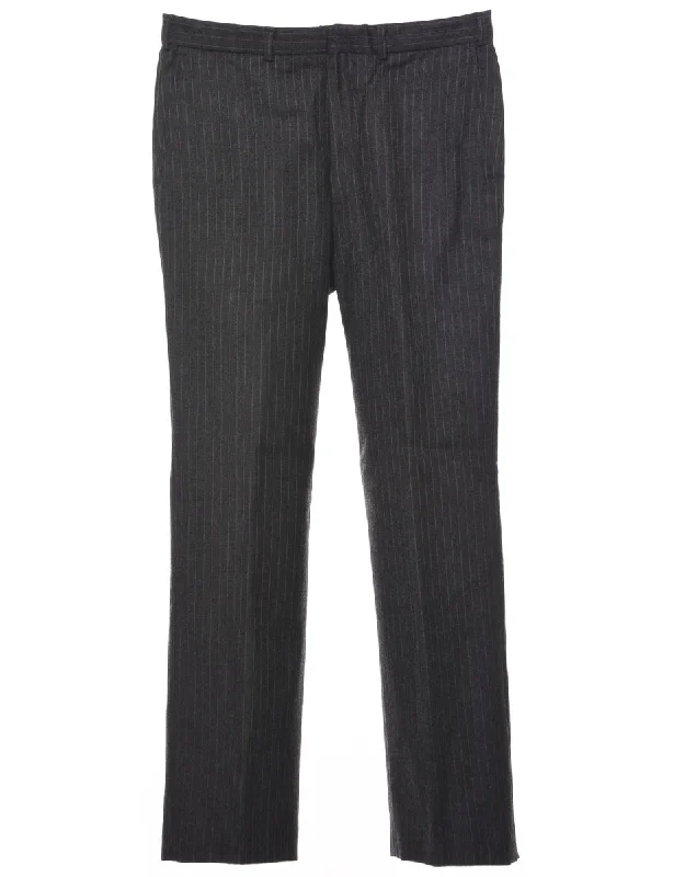 Wool Pinstriped Trousers - W32 L30 Trousers practical durable