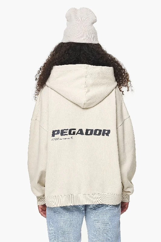 Dorothy Oversized Hoodie Vintage Washed Bone White Cotton Hoodie Fleece Lining Warmth