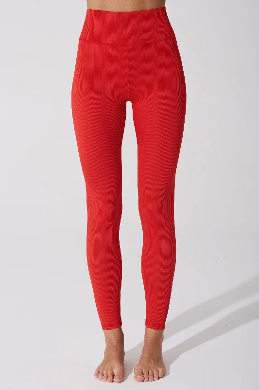 Querida High Waist R Legging - Savvy Red Comfortable Printed Workout Leggings
