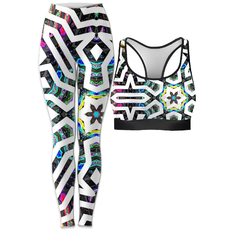 Iridized II Rave Bra and Leggings Combo Trendy Seamless Sports Leggings