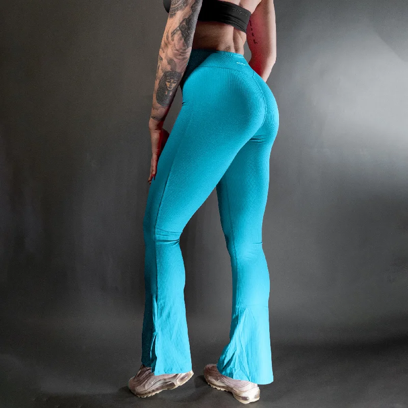Reborn Flared Leggings | Blue Bird Stylish Compression Fit Leggings