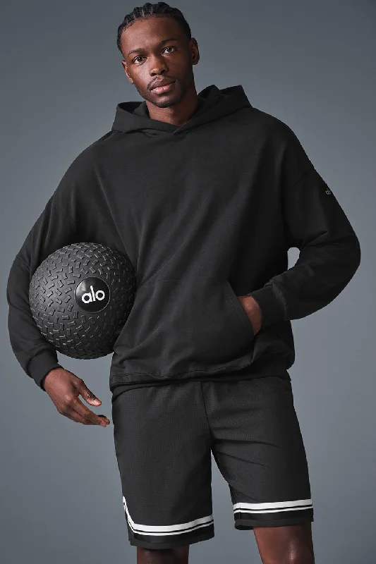 Double Take Hoodie - Black Hoodie with Sequins Glamorous Eye-catching