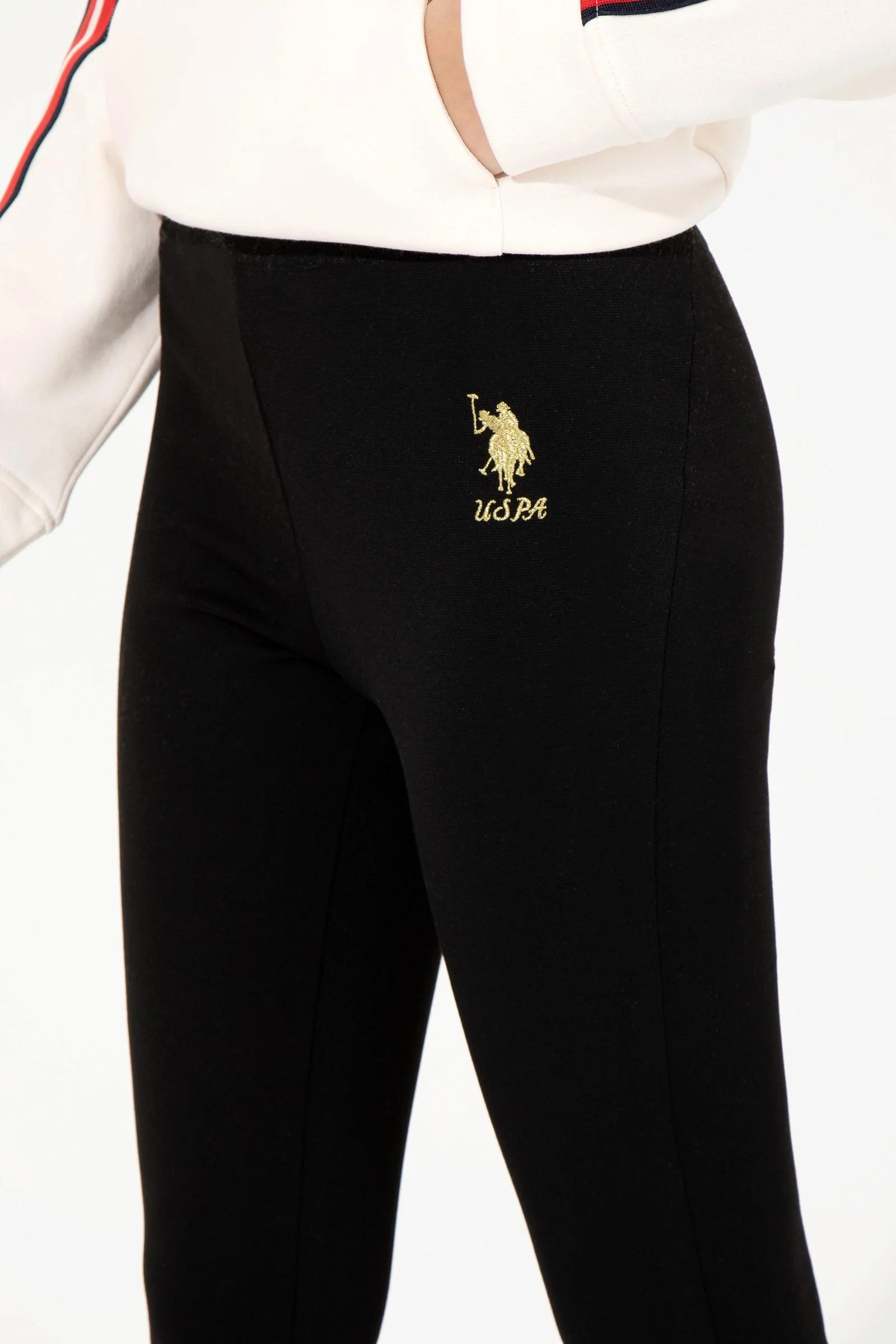 US Polo Assn. Tight Fit Legging with USPA Logo - Women Fashionable Fitted Workout Leggings US Polo Assn. Tight Fit Legging with USPA Logo - Women Fashionable Fitted Workout Leggings
