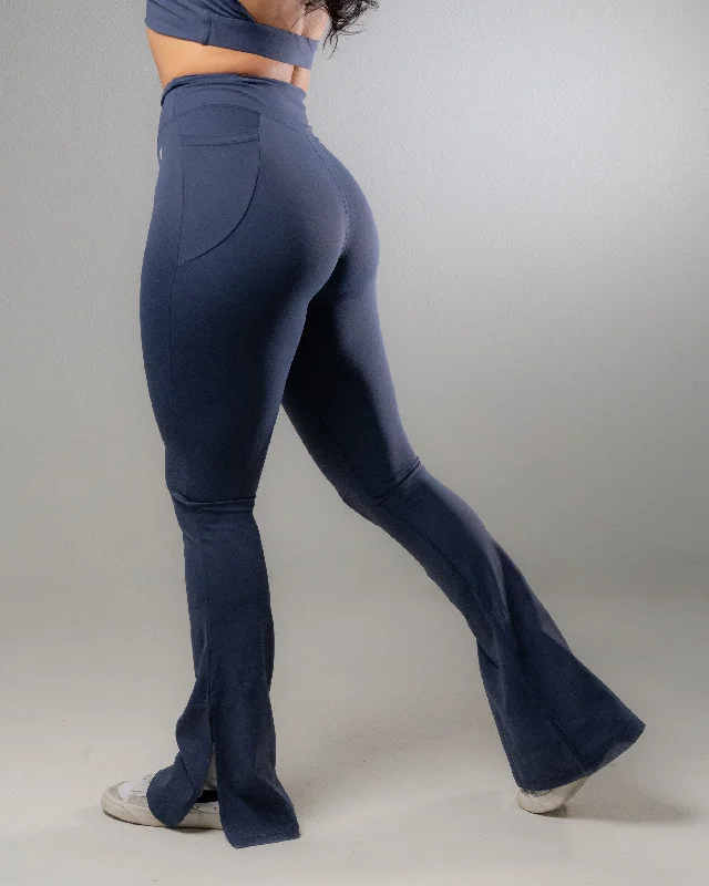 Eclipse Luxe Flare Leggings Trendy Faux Suede Leggings