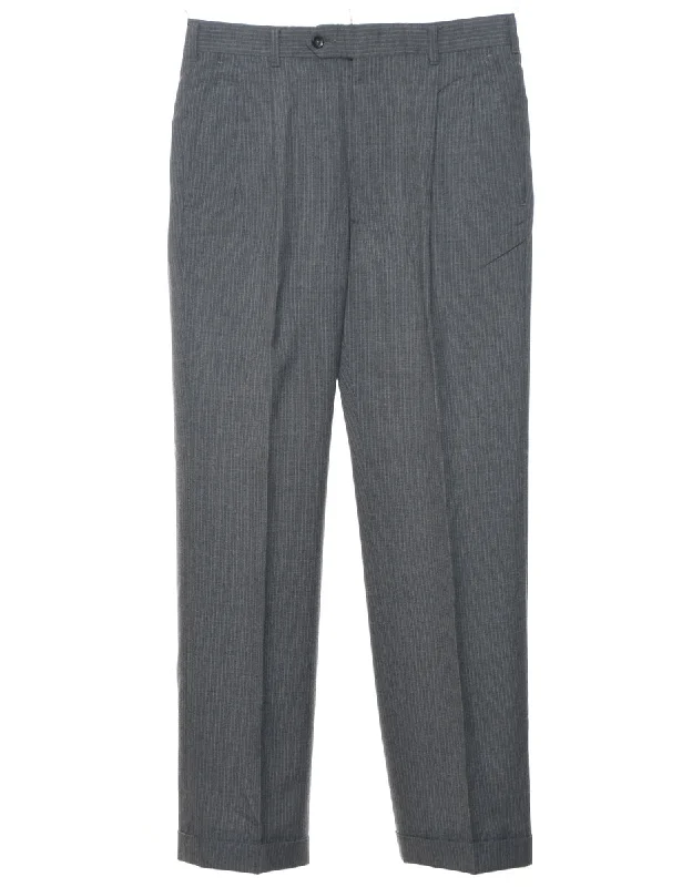 Grey Trousers - W30 L28 Skinny Trousers Denim Stretchy