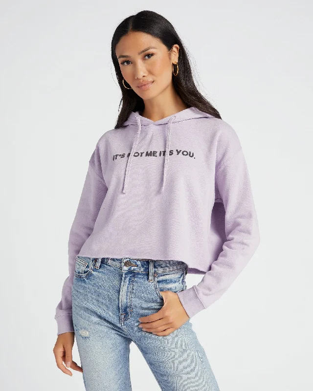It's Not Me It's You Crop Hoodie Hoodie with Ribbed Hem Stretchable Secure
