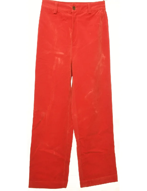 Red Trousers - W26 L28 Trousers Corduroy Warm
