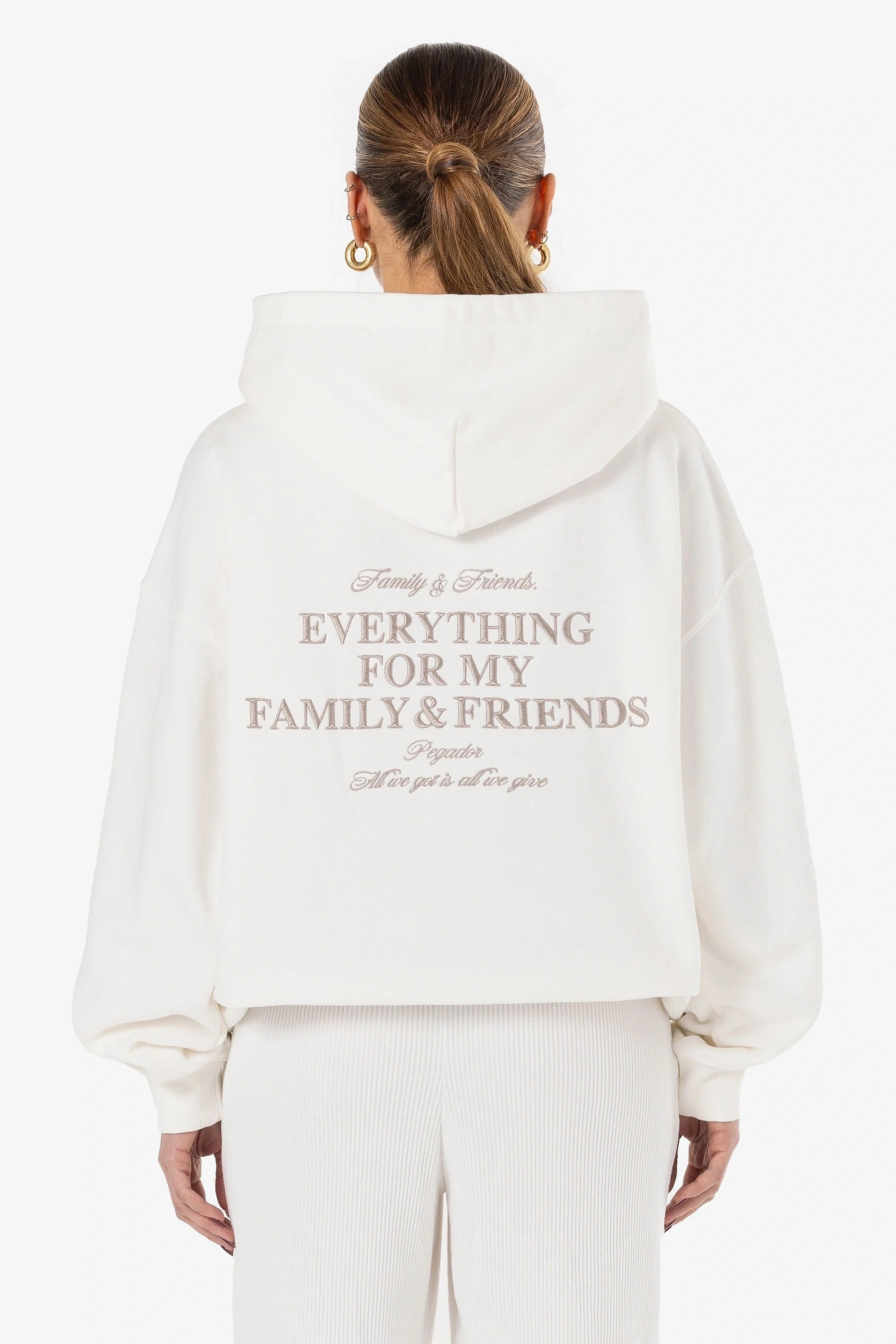 Ella Oversized Hoodie Washed Warm White Hoodie with Relaxed Fit Easy Casual