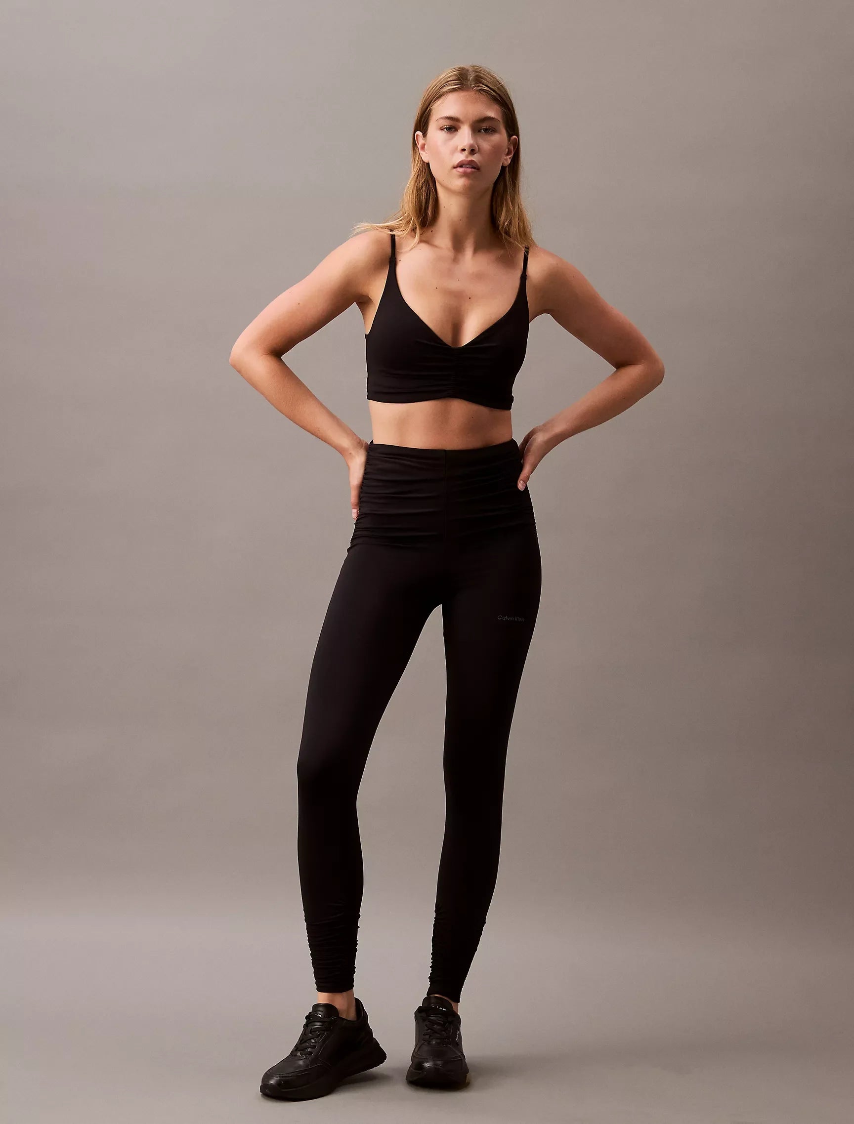 Calvin Klein Sport Icon Ruched Leggings - Women Comfortable Cold Weather Leggings