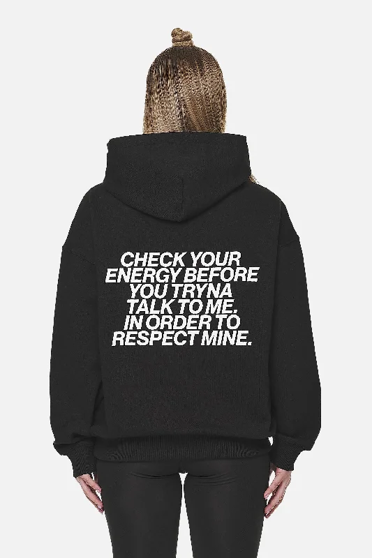 Habana Oversized Hoodie Black Hoodie with Reflective Safety Nightwear