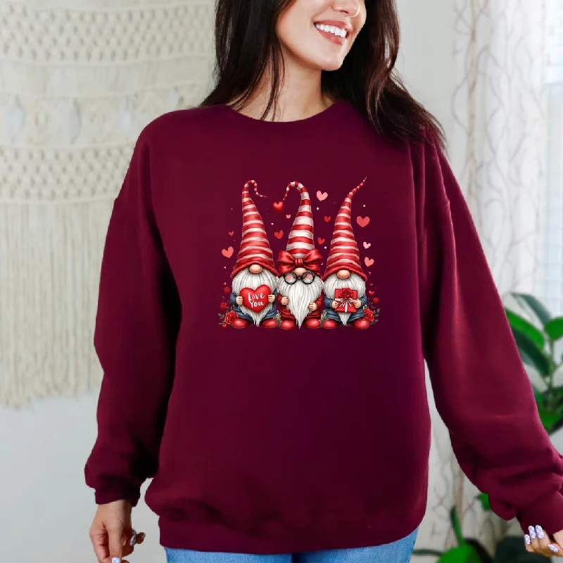 Hazel Blues® | Valentine Gnome Graphic Sweatshirt Hoodie with Cropped Fit Short Trendy Hazel Blues® | Valentine Gnome Graphic Sweatshirt Hoodie with Cropped Fit Short Trendy